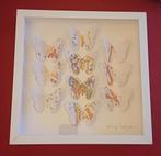 Cadre 30x30 papillons blancs colorés, Enlèvement