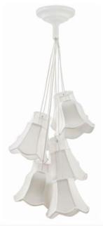 Hanglamp "Granny White", Ophalen, Nieuw, 75 cm of meer, Stof