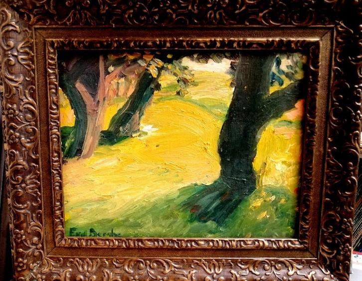 Frits Van den Berghe '' Bosgezicht '' olieverf op doek, Antiek en Kunst, Kunst | Schilderijen | Klassiek, Verzenden