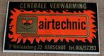 Oude sticker: Centrale verwarming Airtechnic - Aarschot, Verzamelen, Ophalen of Verzenden, Gebruikt, Bedrijf of Vereniging
