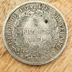 2 francs ceres 1871 A, Ophalen of Verzenden, Zilver