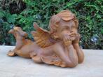 statue d un ange coucher en fonte pat rouillé ..., Jardin & Terrasse, Statues de jardin, Ange, Enlèvement ou Envoi, Métal, Neuf