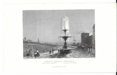 1837 - Brussel kruidtuin / Botanique Bruxelles, Antiek en Kunst, Kunst | Etsen en Gravures, Verzenden