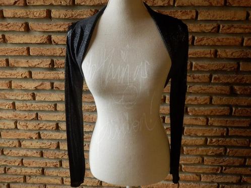 (88) - boléro femme t.38 noir brillant - cache cache -, Kleding | Dames, Truien en Vesten, Zo goed als nieuw, Maat 38/40 (M), Zwart