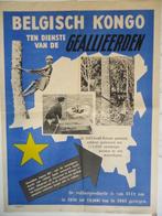 1944 WW II affiche Belgisch Kongo rubber geallieerden Congo, Ophalen of Verzenden