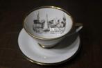 Mokkatasje Romanshorn wit met gouden boord, Ophalen of Verzenden, Zo goed als nieuw, Porselein, Kop en/of schotel