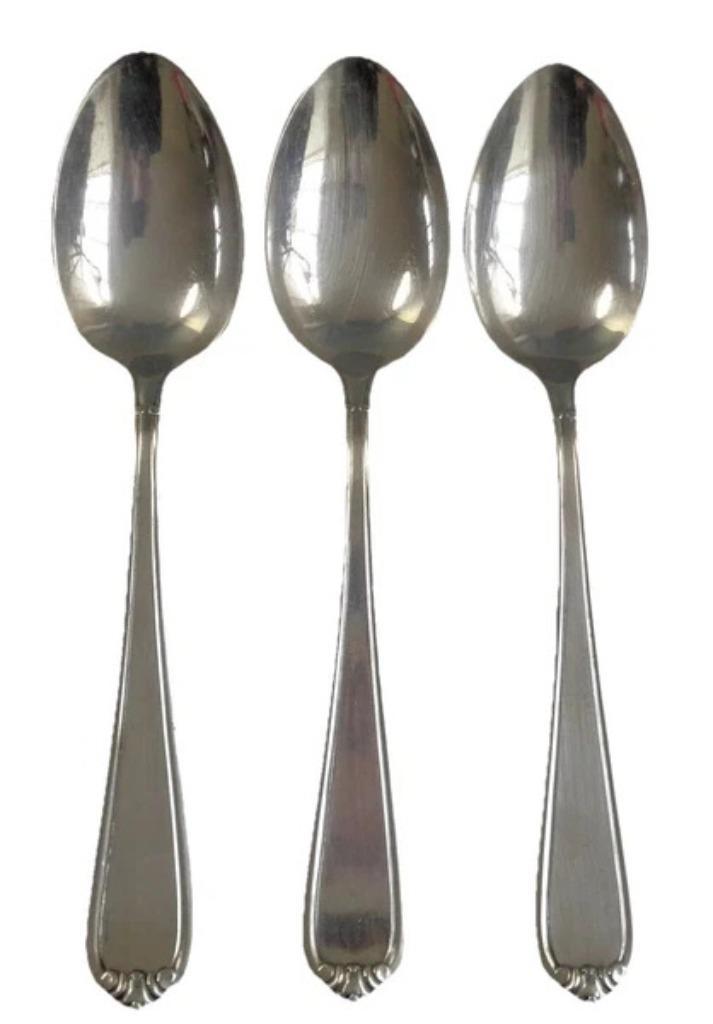 WELLNER 90 LAVINIA 560 set 3 verzilverde dinerlepels 21,3cm, Huis en Inrichting, Keuken | Bestek, Zo goed als nieuw, Verzenden
