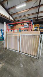 Dubbele manuele Vleugelpoort wit 2750b X 1450h, 200 cm ou plus, Portail battant, Enlèvement, 100 à 150 cm