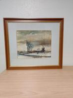 Waterverfschilderij, landschap met molen 49*42, Ophalen