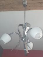 Design kroonluchter in chroom., Huis en Inrichting, Ophalen of Verzenden, Gebruikt, Glas, Vintage