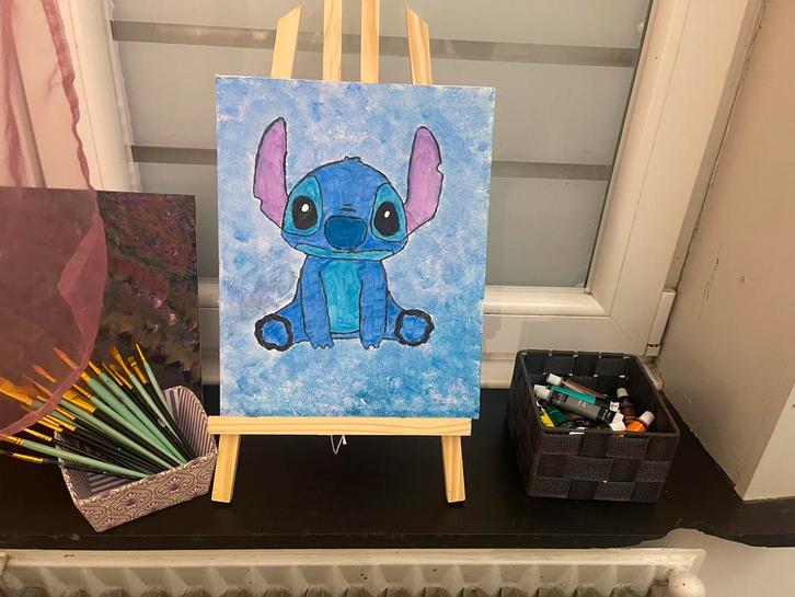 Toile peinte à la main – Stitch (Lilo & Stitch), Hobby & Loisirs créatifs, Articles de fête, Neuf, Décoration, Enlèvement ou Envoi