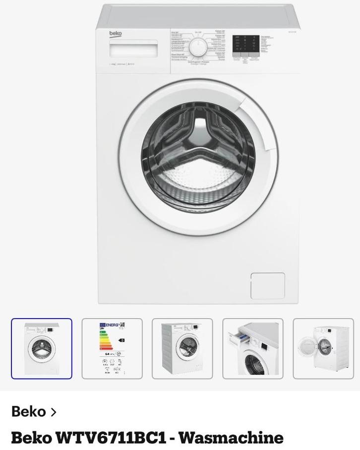 Wasmachine BEKO model WTV6711BC1, Elektronische apparatuur, Wasmachines, Zo goed als nieuw, Voorlader, 4 tot 6 kg, 85 tot 90 cm