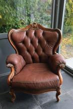 Chesterfield fauteuil, Huis en Inrichting, Fauteuils, Ophalen, Gebruikt, Hout