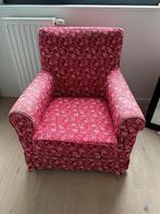 Fauteuil rood met bloemen, Huis en Inrichting, Fauteuils, Ophalen, Gebruikt, 75 tot 100 cm, 75 tot 100 cm