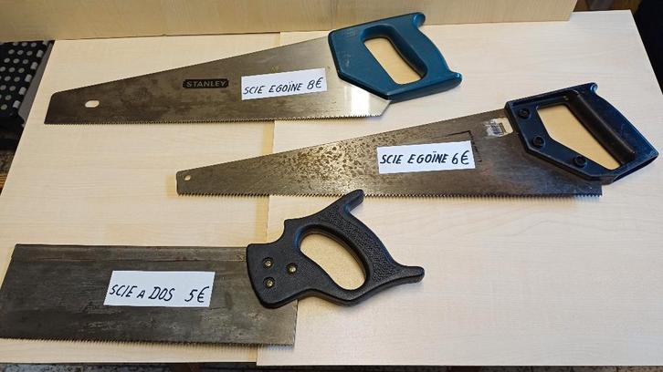Scies égoïnes et à dos, Bricolage & Construction, Outillage | Outillage à main, Enlèvement ou Envoi