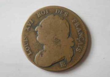 Monnaie française 1792 BB à l'effigie de Louis XVI beschikbaar voor biedingen