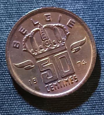 Misslag: 50 cent 1974 VL (1/8 medailleslag) - Boudewijn I beschikbaar voor biedingen