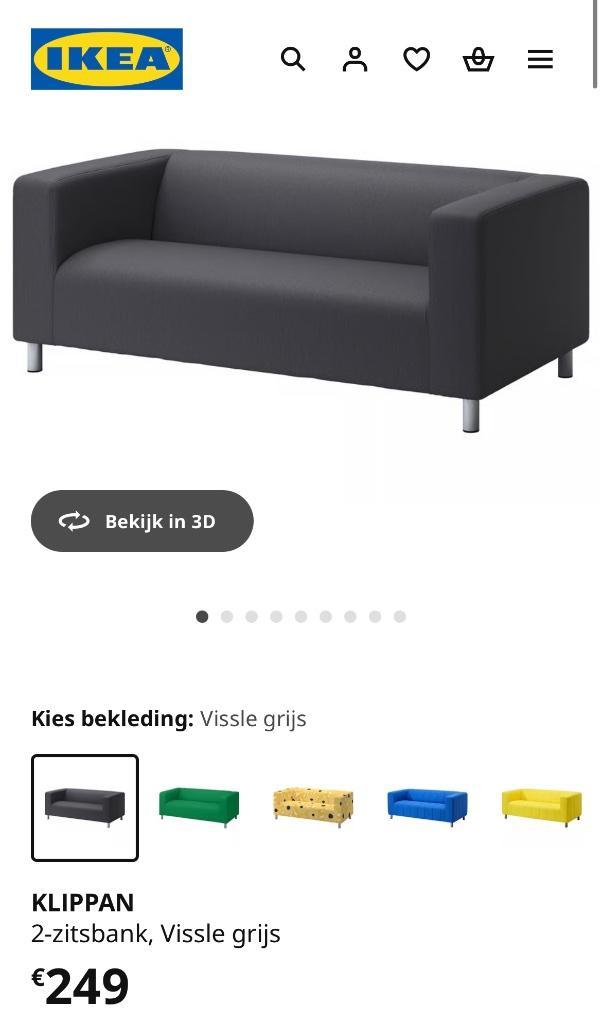 Gratis: KLIPPAN zetel IKEA, Huis en Inrichting, Zetels | Zetels, Zo goed als nieuw, Rechte bank, Tweepersoons, 150 tot 200 cm