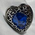 Bague en coeur, améthyste violette- Just Cavalli, Handtassen en Accessoires, Zo goed als nieuw, Zilver, Zilver