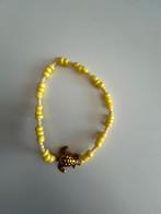 Armband geel met schildpad, Ophalen of Verzenden, Geel, Goud