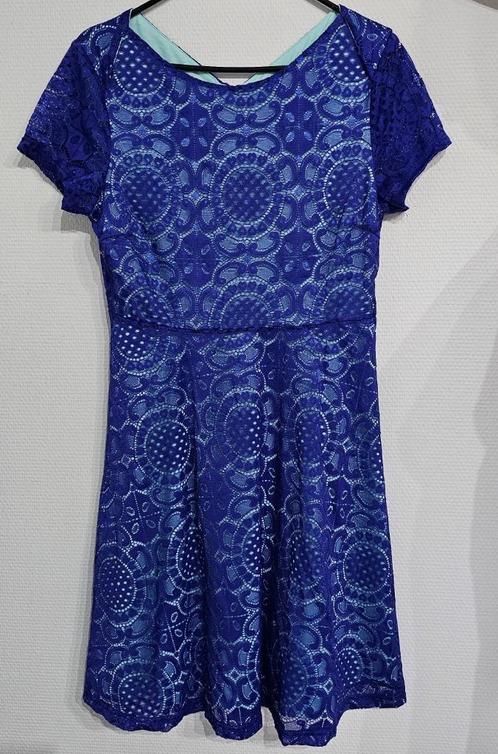 blauw kleedje met print, Kleding | Dames, Jurken, Gedragen, Maat 38/40 (M), Blauw, Knielengte, Ophalen