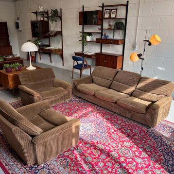 - Vintage ribcord zithoek, seventies - beschikbaar voor biedingen