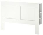 Hoofdeinde met bergruimte voor bed van 140 cm breed BRIMNES, Huis en Inrichting, Ophalen, Verstelbaar, Wit, 140 cm
