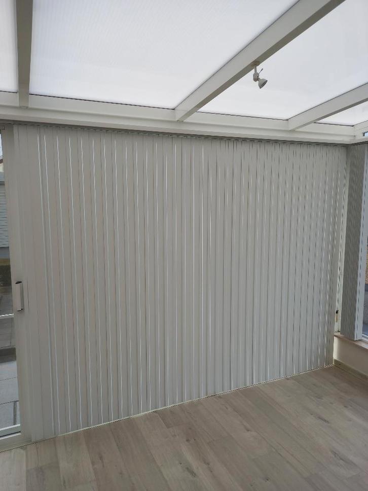 Verticale lamellen, Huis en Inrichting, Stoffering | Gordijnen en Lamellen, Gebruikt, 200 cm of meer, 200 cm of meer, Crème, Ophalen