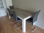 Eettafel en 4 stoelen, Huis en Inrichting, Tafels | Eettafels, Ophalen, 50 tot 100 cm, Zo goed als nieuw, 150 tot 200 cm