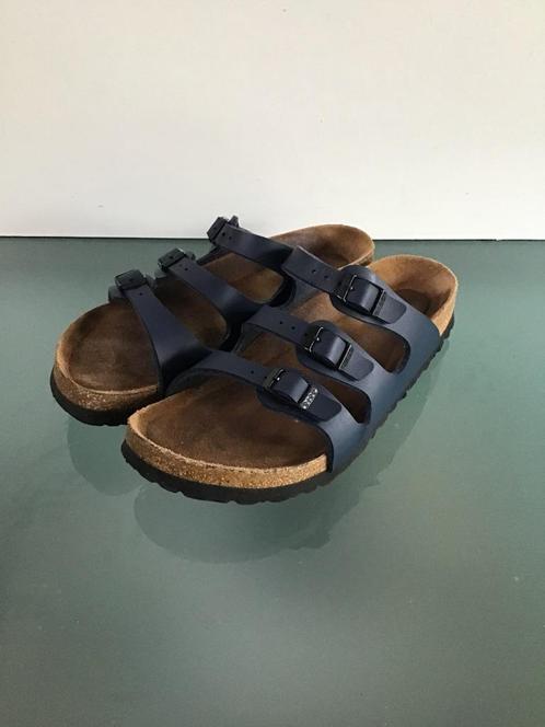 Gratis Verzenden | Birkenstock Florida blauwe slippers 39, Kleding | Dames, Schoenen, Zo goed als nieuw, Slippers, Blauw, Verzenden