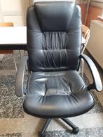 Fauteuil de bureau en cuir noir, Chaise de bureau, Utilisé, Enlèvement ou Envoi
