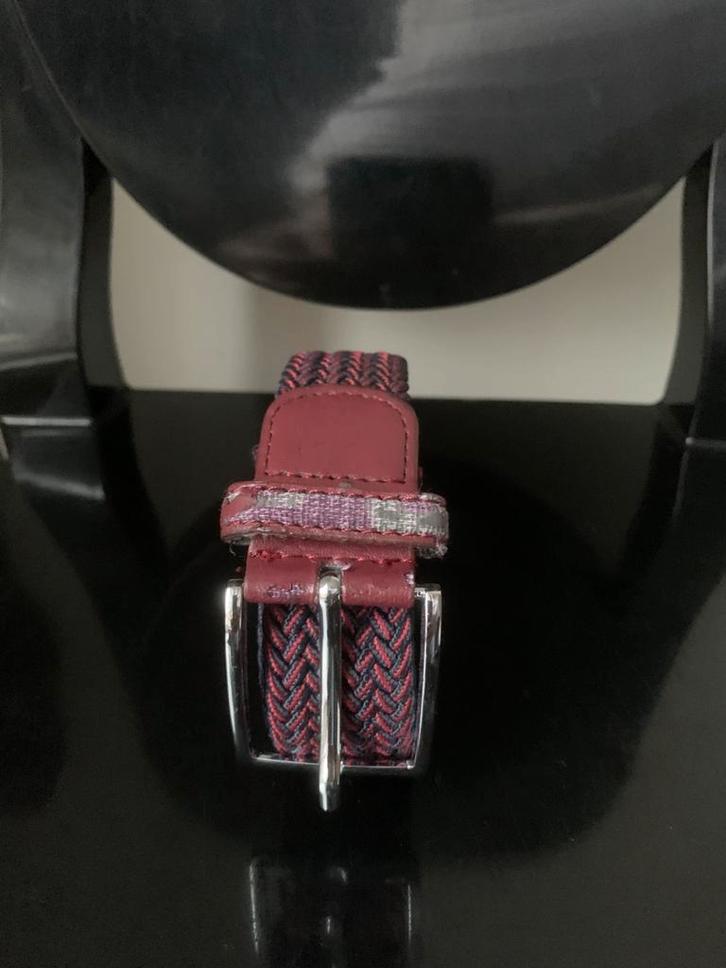Bordeauxrode geweven riem 115 cm, Kleding | Heren, Riemen en Ceintuurs, Gedragen, Riem of Ceintuur, Ophalen of Verzenden