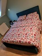 Lit Coffre 140 190 cm velour vert foncé, Ophalen, Gebruikt, Groen