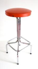 Vintage Sixties Brabantia kruk met oranje skai zitting, Ophalen, Huis en Inrichting
