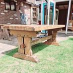 Eiken Kloostertafel eettafel 198x81x76, Landelijk stoer sober vintage, Eikenhout, Zo goed als nieuw, Vijf personen of meer