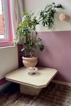 Vintage travertine salontafel (‘70), Huis en Inrichting, Tafels | Salontafels, Ophalen, Overige materialen, 50 tot 100 cm, Vierkant
