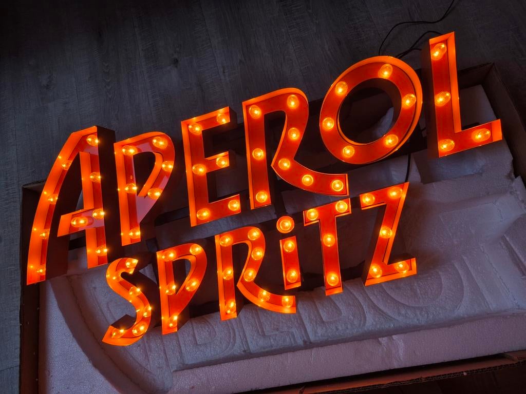 Aperol Spritz zeldzame XL ledreclame, Collections, Marques & Objets publicitaires, Enlèvement ou Envoi