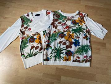 Cardigan en bloesje Terre Bleue, maat 38-40 beschikbaar voor biedingen
