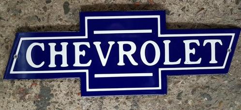Mooi zwaar emaillen Chevrolet logo reclame decoratie bord, Verzamelen, Merken en Reclamevoorwerpen, Ophalen of Verzenden