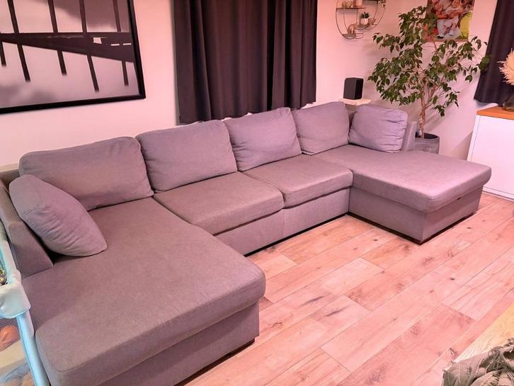 Times Square - Lichtgrijs 7pl. Converteerbare panoramische, Huis en Inrichting, Zetels | Zetels, Gebruikt, Hoekbank, Vierpersoons of meer