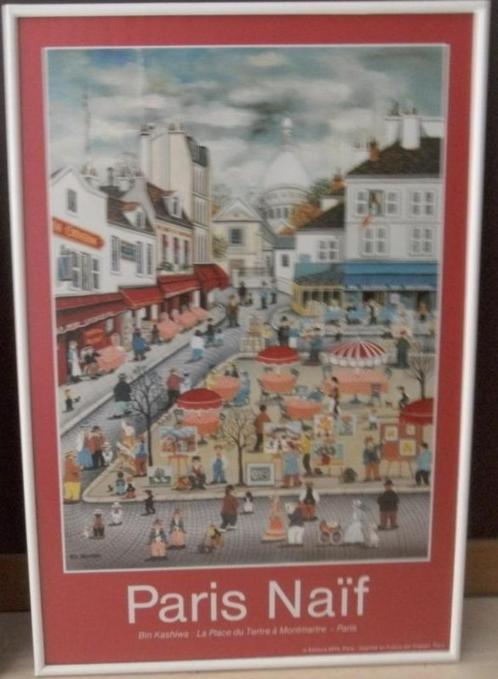 print Paris Naïf - Bin Kashiwa, Antiek en Kunst, Kunst | Schilderijen | Modern, Ophalen
