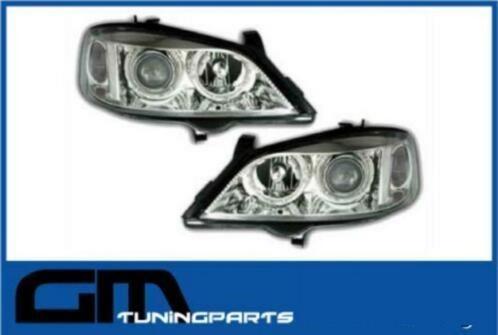 # Angel eyes koplampen opel astra G # chrome uitvoering, Auto-onderdelen, Verlichting, Opel, Nieuw, Ophalen of Verzenden