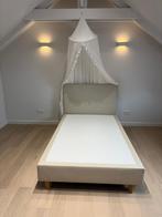 Mooi boxspring beige/taupe, Huis en Inrichting, Slaapkamer | Bedden, Ophalen, Zo goed als nieuw, Twijfelaar, Beige