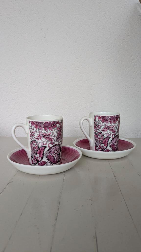 Set vintage tassen met onderbord koffie of thee, Antiek en Kunst, Antiek | Servies los, Ophalen
