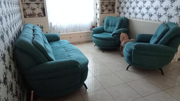 Salon 3 pièces, Huis en Inrichting, Fauteuils, Zo goed als nieuw, Stof, Ophalen