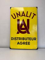 UNALIT emaille reclamebord 1950, Ophalen of Verzenden, Gebruikt, Reclamebord