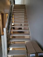 dubbele eiken trap + leuning       eik, Doe-het-zelf en Bouw, Ladders en Trappen, 2 tot 4 meter, Gebruikt, Trap, Ophalen