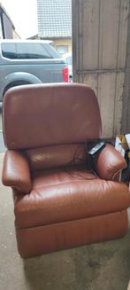 Relax zetel ,lederen zetel, elektrische relax, Huis en Inrichting, Zetels | Zetels en Chaises Longues, Ophalen, Gebruikt, Eenpersoons