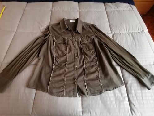 Hemd kaki 48, Kleding | Dames, Blouses en Tunieken, Zo goed als nieuw, Maat 46/48 (XL) of groter, Groen, Ophalen of Verzenden
