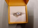 S925 Twice zilver ring met steentje, Handtassen en Accessoires, Ringen, Ophalen, 18 tot 19, Gebruikt, Zilver